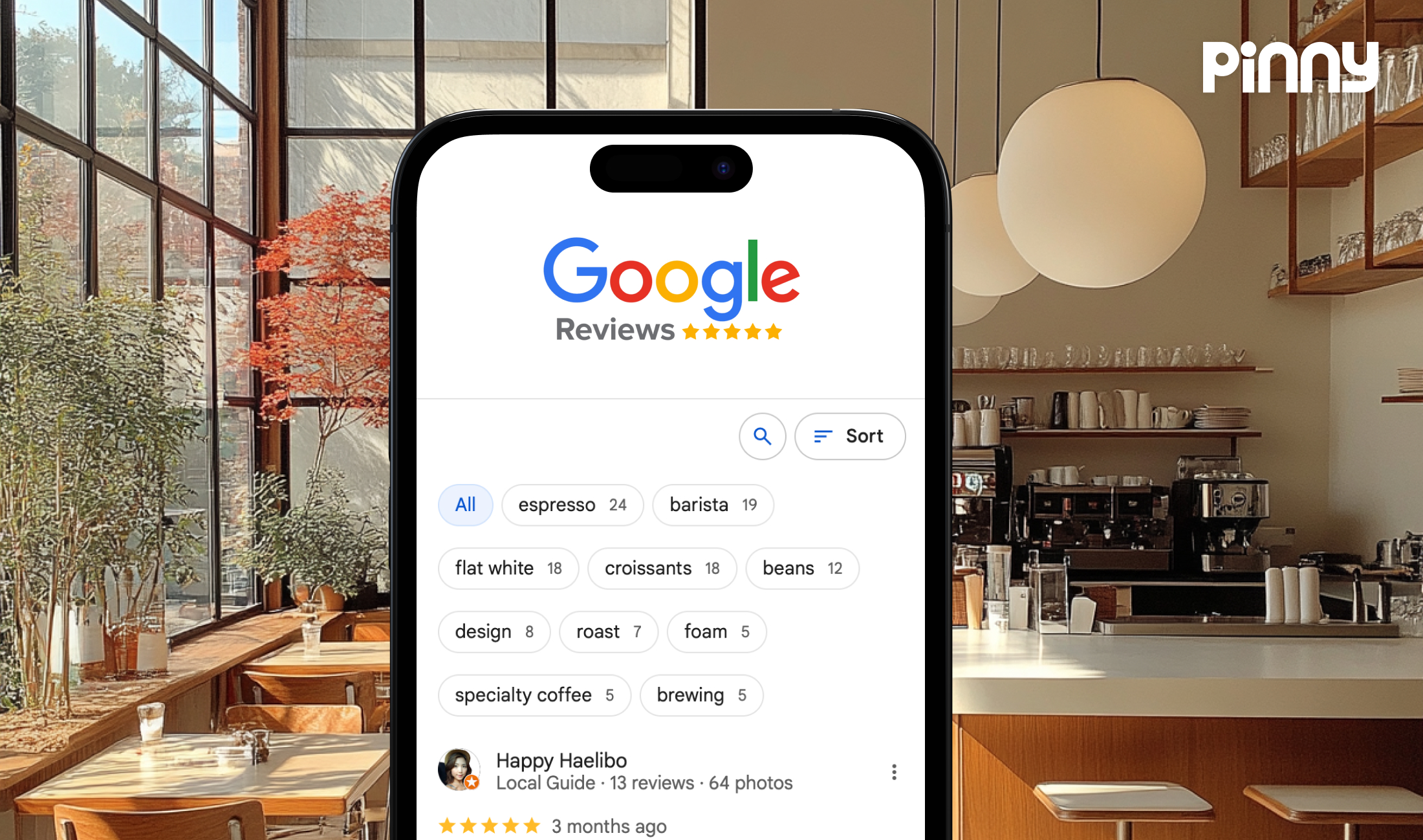Restaurant website showcasing Google reviews on a Phone